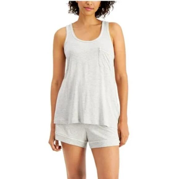 Alfani Gray Elastic Band Heather Sleeveless Scoop Neck Tank Sleepwear Size Large - Picture 1 of 1